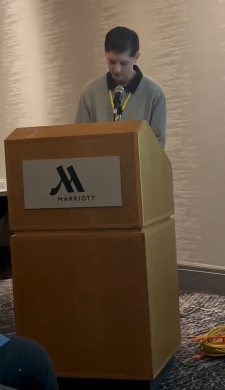 Luke Eveleth at the podium