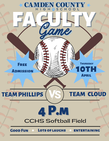 faculty softball game flyer