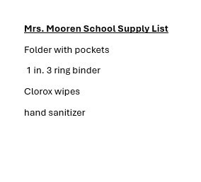 Supply Lists