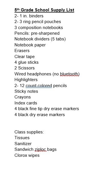 Supply Lists