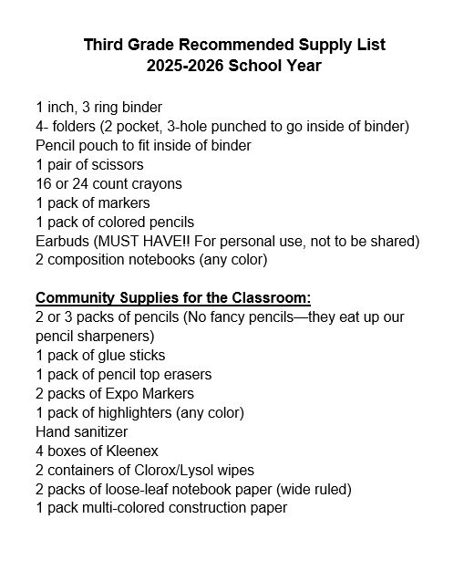 Supply Lists