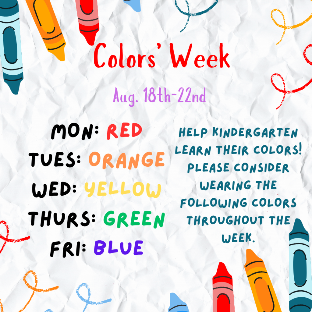 Colors Week Aug 18-22