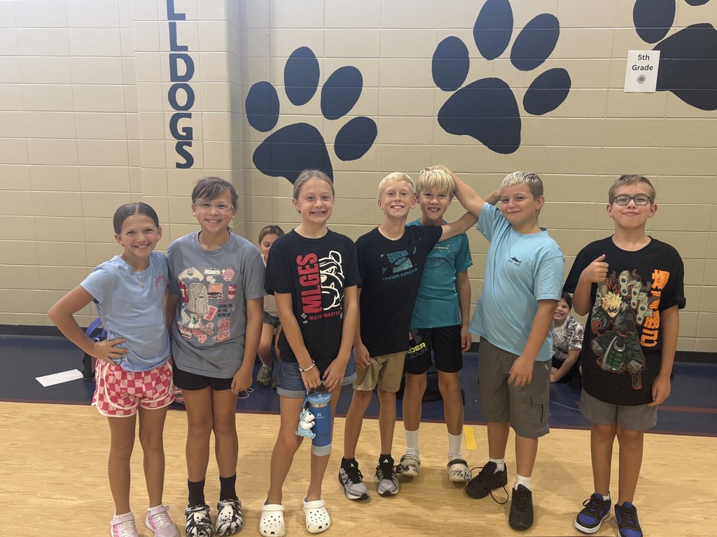 students in blue