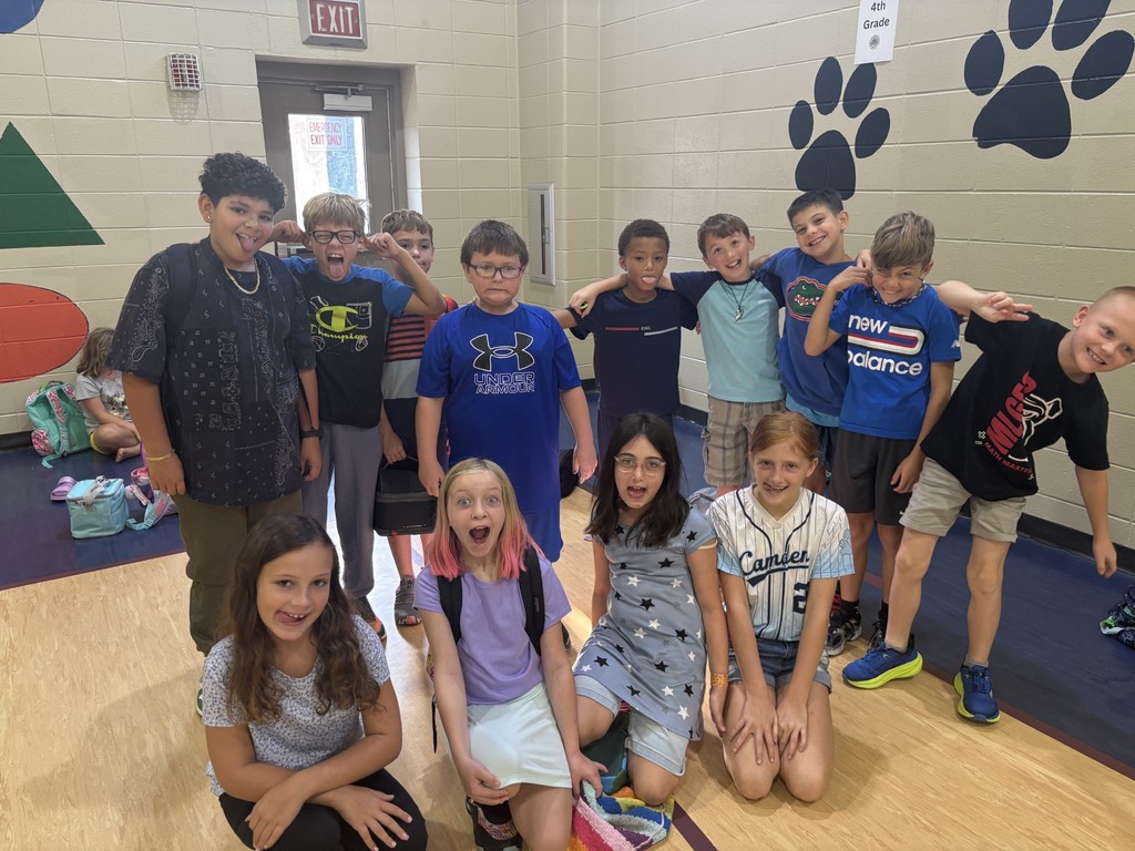 students in blue