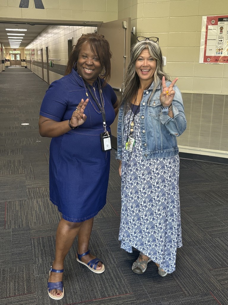 teachers dressed in blue