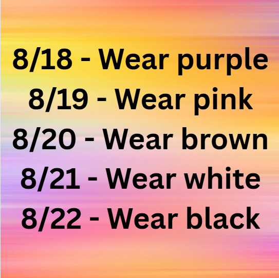 color week dress up schedule