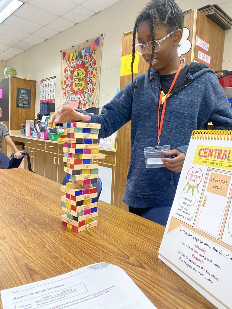 students playing Jenga