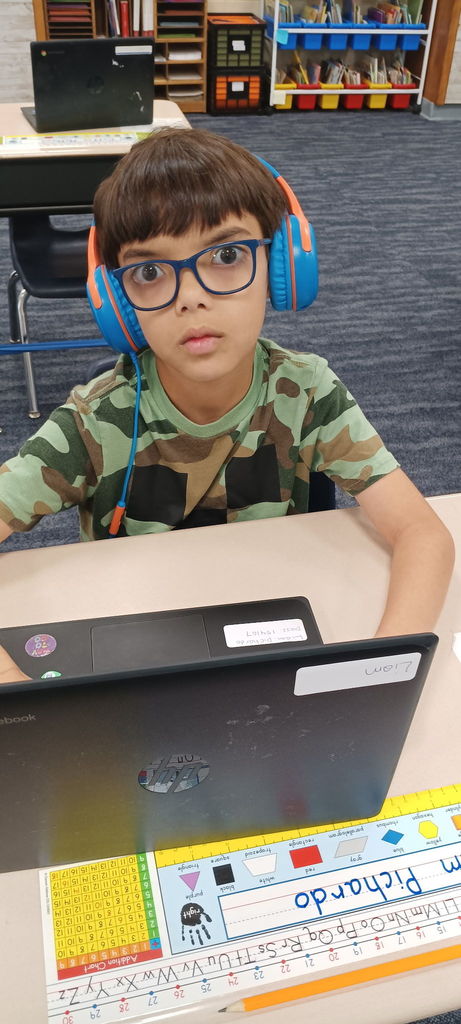 student on computer