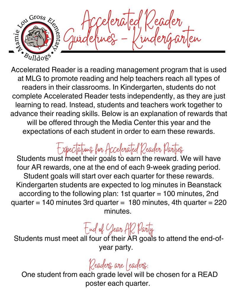 information for kindergarten