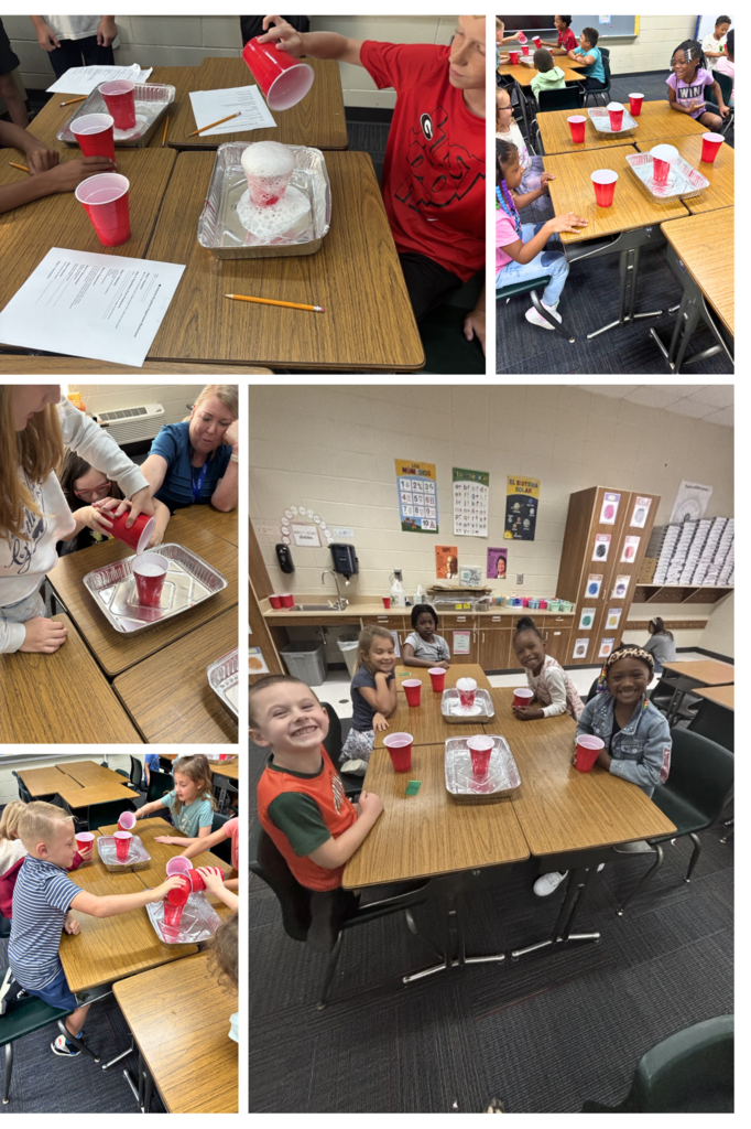 students made volcanoes in STEM