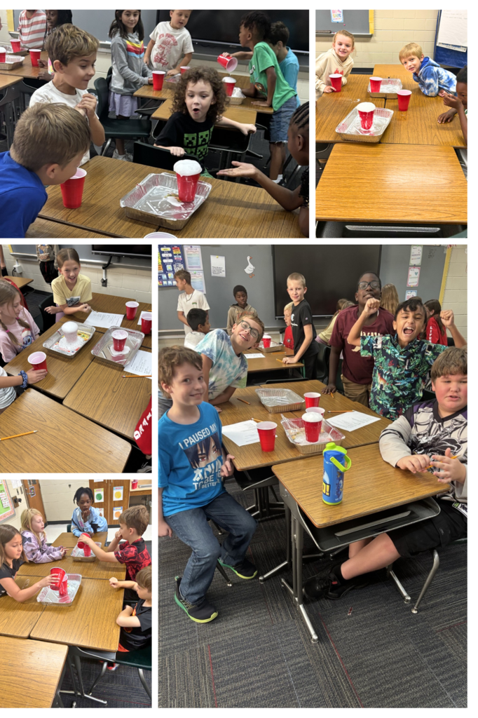 students made volcanoes in STEM
