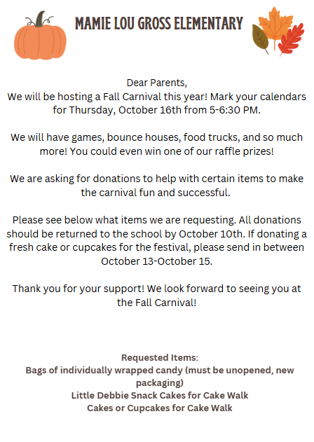 MLG Fall Carnival