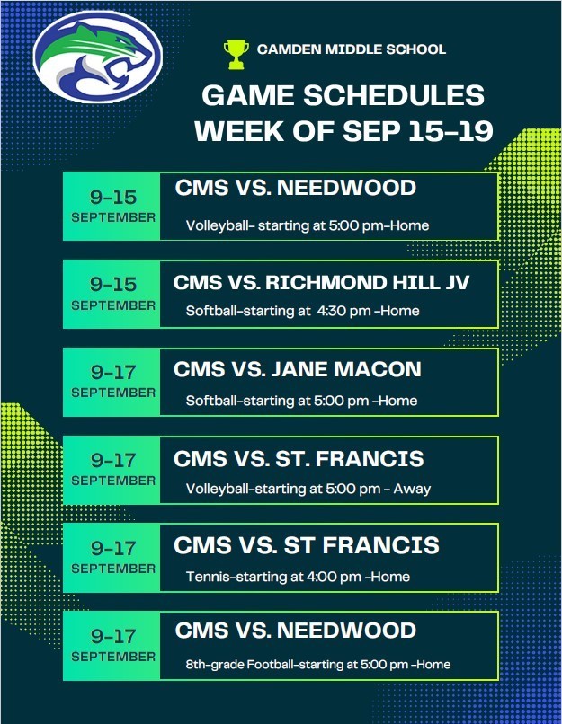 CMS Athletic Schedule