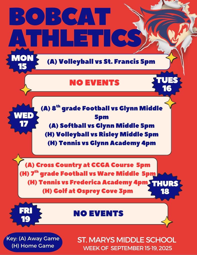 SMMS Athletic Schedule