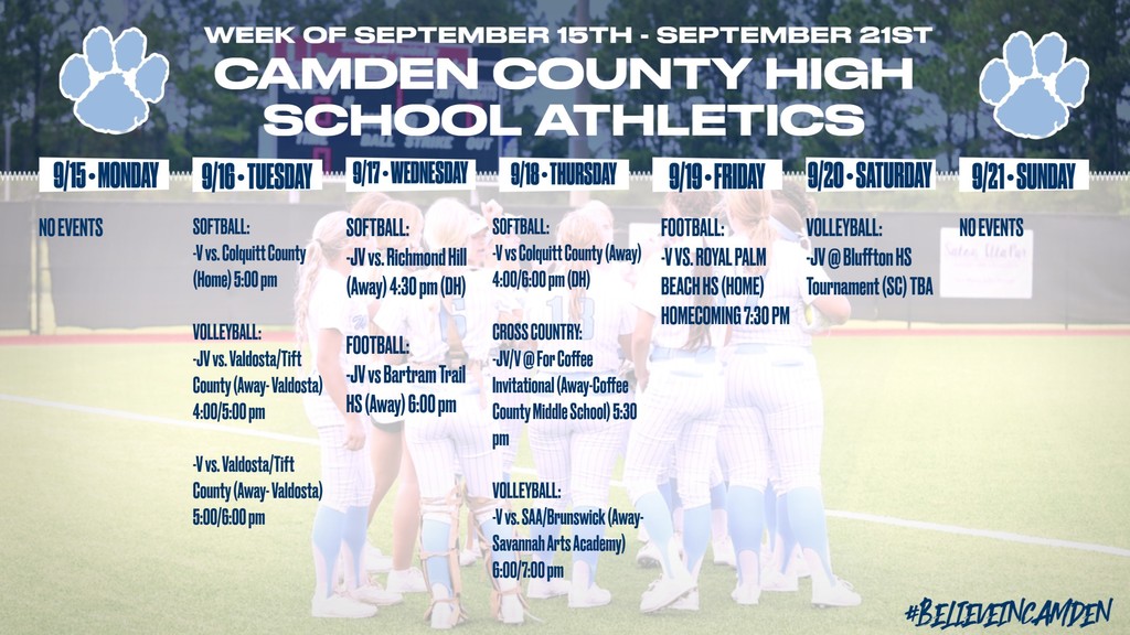 CCHS Athletic Schedule