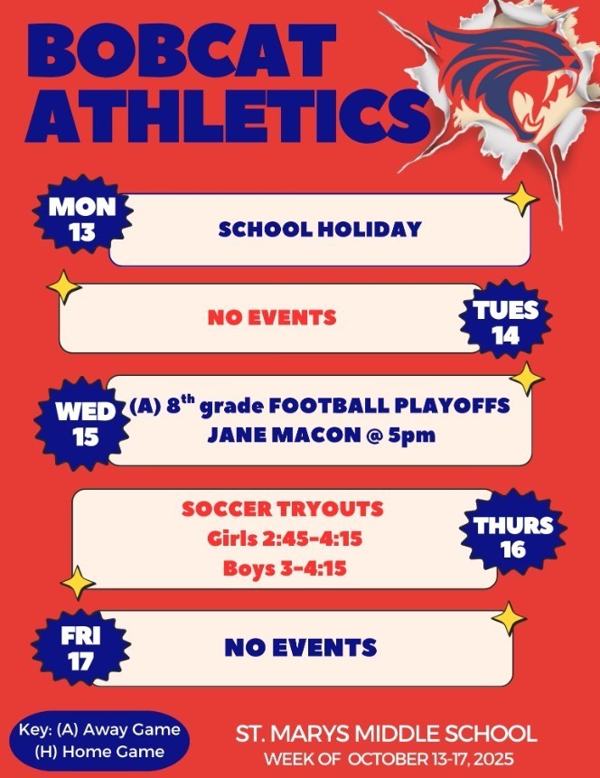 SMMS Athletic Schedule