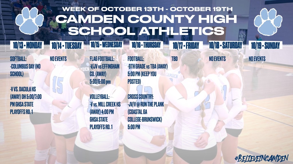 CCHS Athletic Schedule