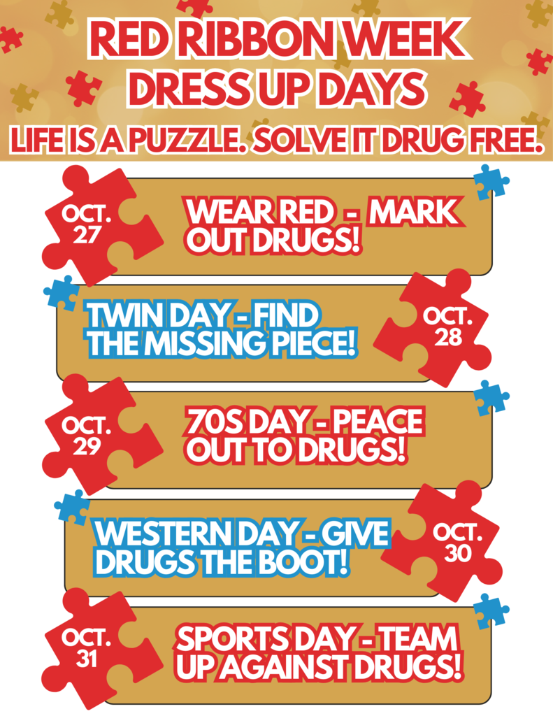 red ribbon week dress up days