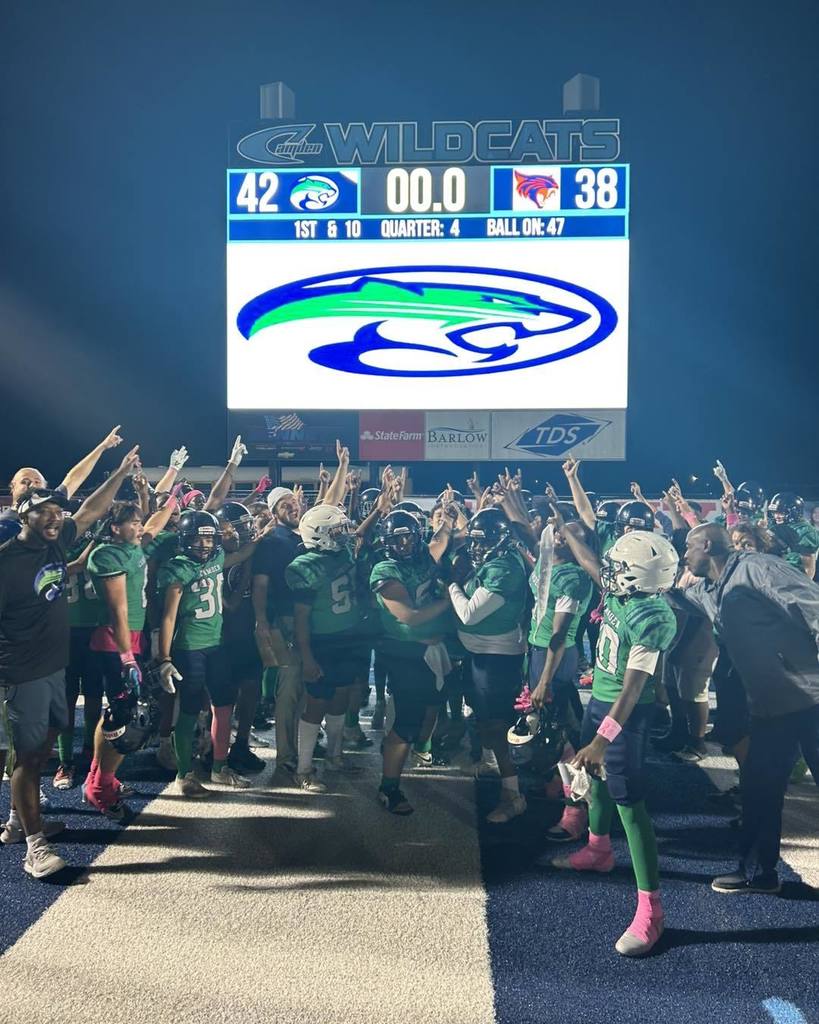 football players excitement after winning game