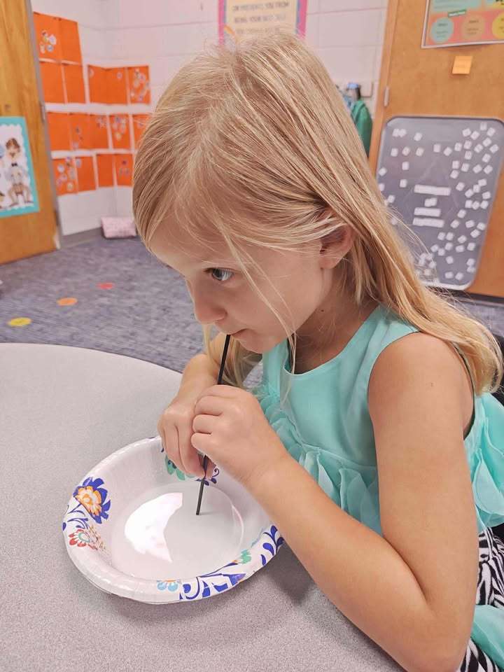 🕷 Spider Soup in First Grade! 🕸  Our first graders in Mrs. Renshaw’s class have been learning all about animal adaptations and what animals need to survive! Last Friday, students participated in a hands-on science experiment to simulate how spiders liquify their prey before eating.  The bowl acted as the spider’s web, the sugar cube was the “prey,” and the water represented the spider’s special digestive enzymes (or as the kids called it… spider slobber! 😄).  Learning is so much more fun when we can see it and try it! 🧠✨ Way to go, Eagles! 💙  #WeAreEagles #SESEaglesSoar #SpiderSoup #FirstGrade