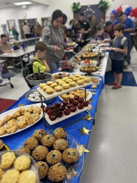This morning, we had the privilege of welcoming more than 400 veterans and students to our annual Veterans Day Breakfast. It was such a special time of honoring the men and women who have courageously served and sacrificed for our country. To all of our veterans — thank you for your service. We are grateful for you today and every day. ❤️🤍💙 A HUGE thank you to our parent volunteers, teachers, staff, and generous families who donated time, food, and support to make this event possible. Your commitment and love for our school are what make Sugarmill truly feel like home. We are proud to be a community that celebrates, serves, and stands together. 💛💙 Check out our album here on Facebook for all the photos! #SugarmillStrong #VeteransDay #ThankYouVeterans