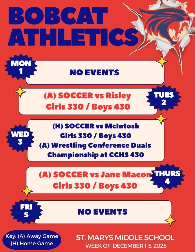SMMS Athletic Schedule