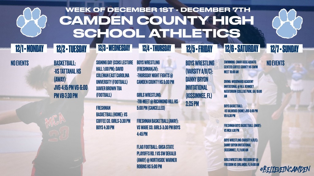 CCHS Athletic Schedule