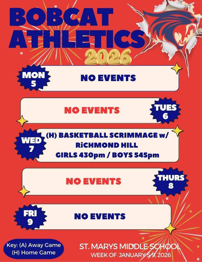 SMMS Athletic Schedule