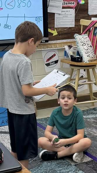 students working on project