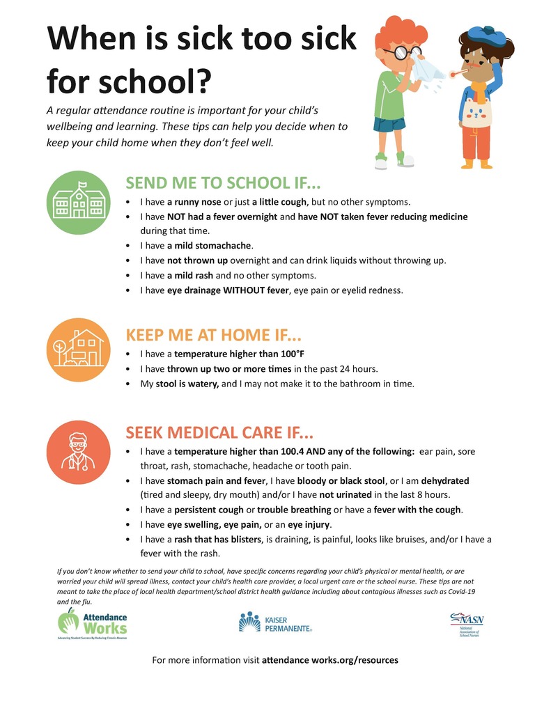 When is sick too sick for school?