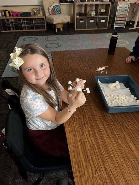 students working at tables doing project