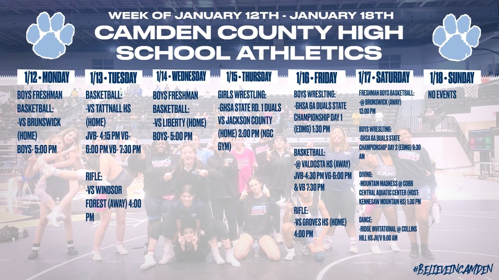 CCHS Athletic Schedule