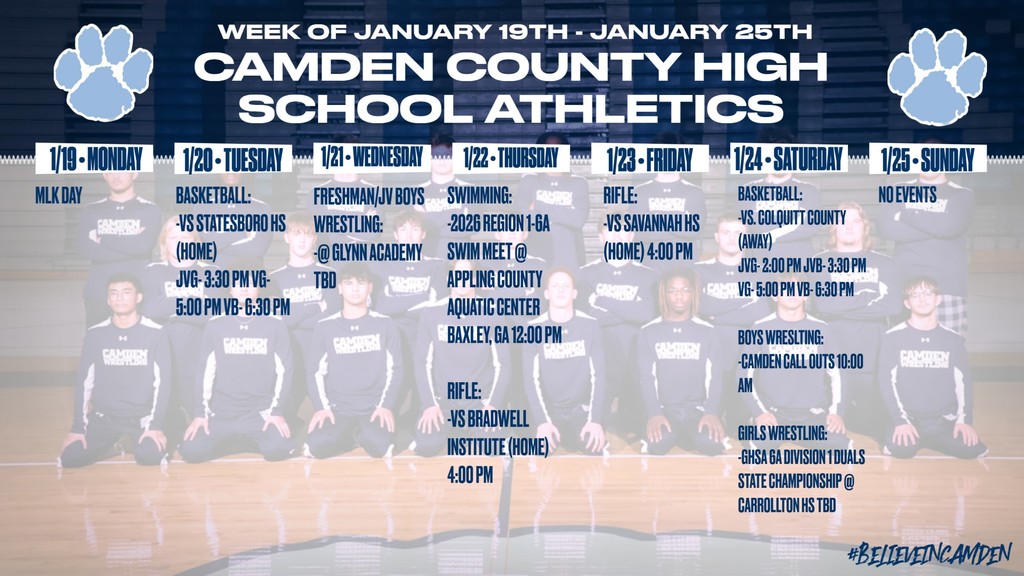 CCHS Athletic Schedule