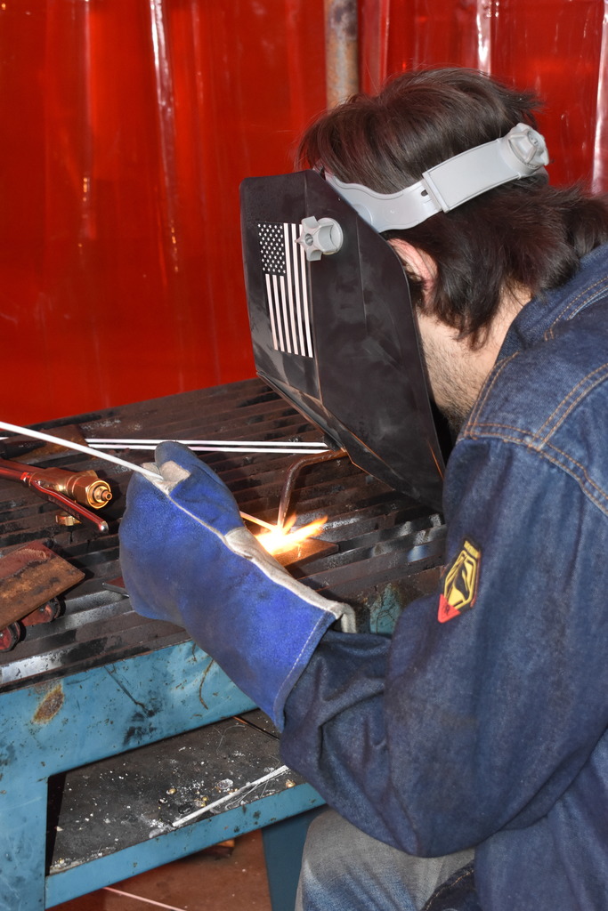 student welding