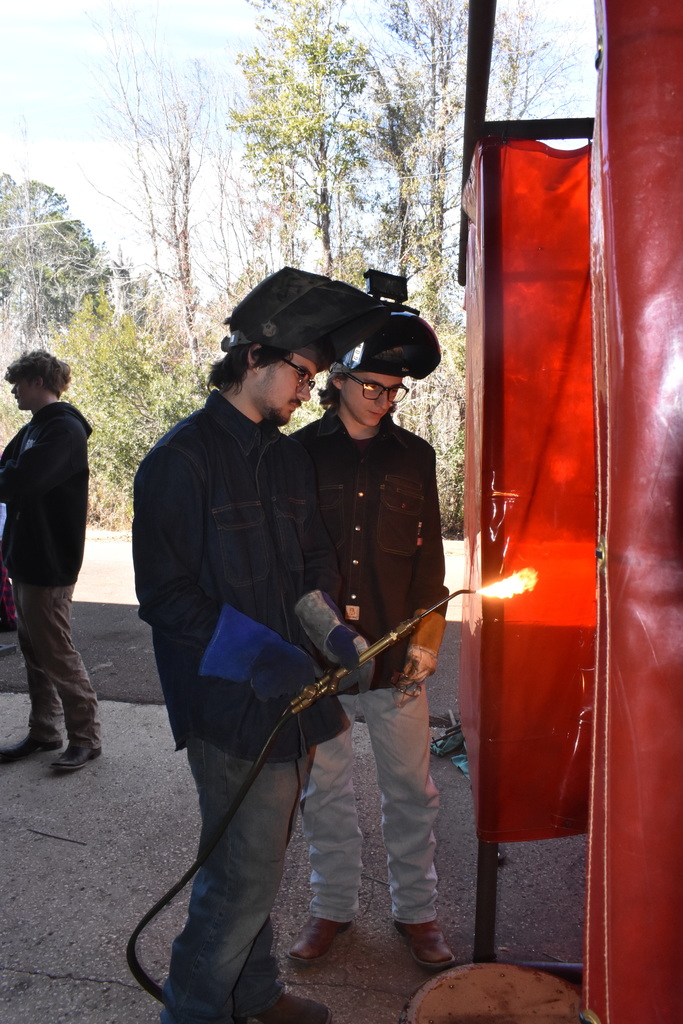 student welding