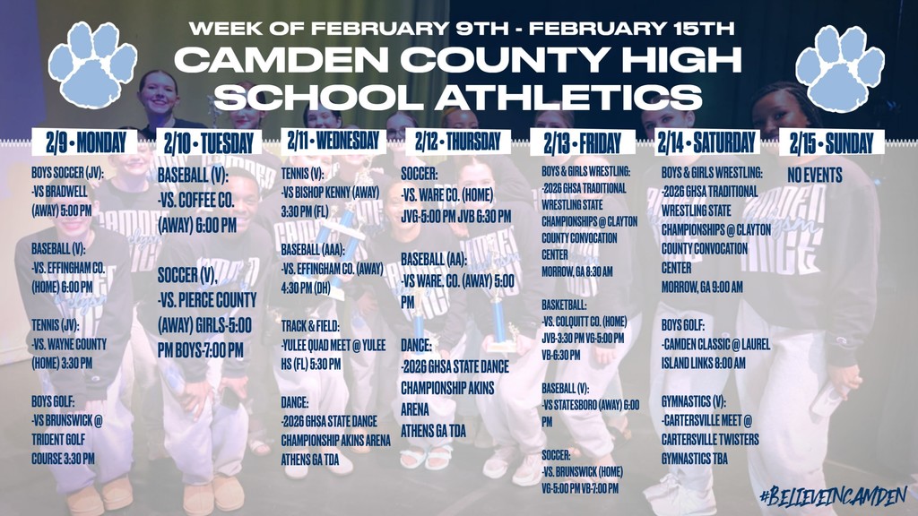 CCHS Athletic Schedule