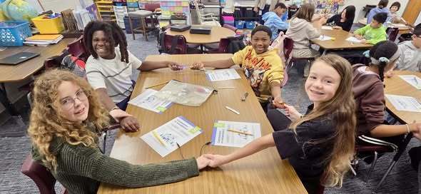 students working on project