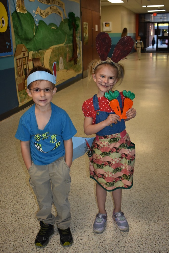 students dressed up as rabbits