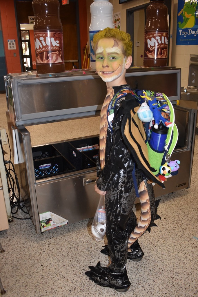 student dressed as dragon
