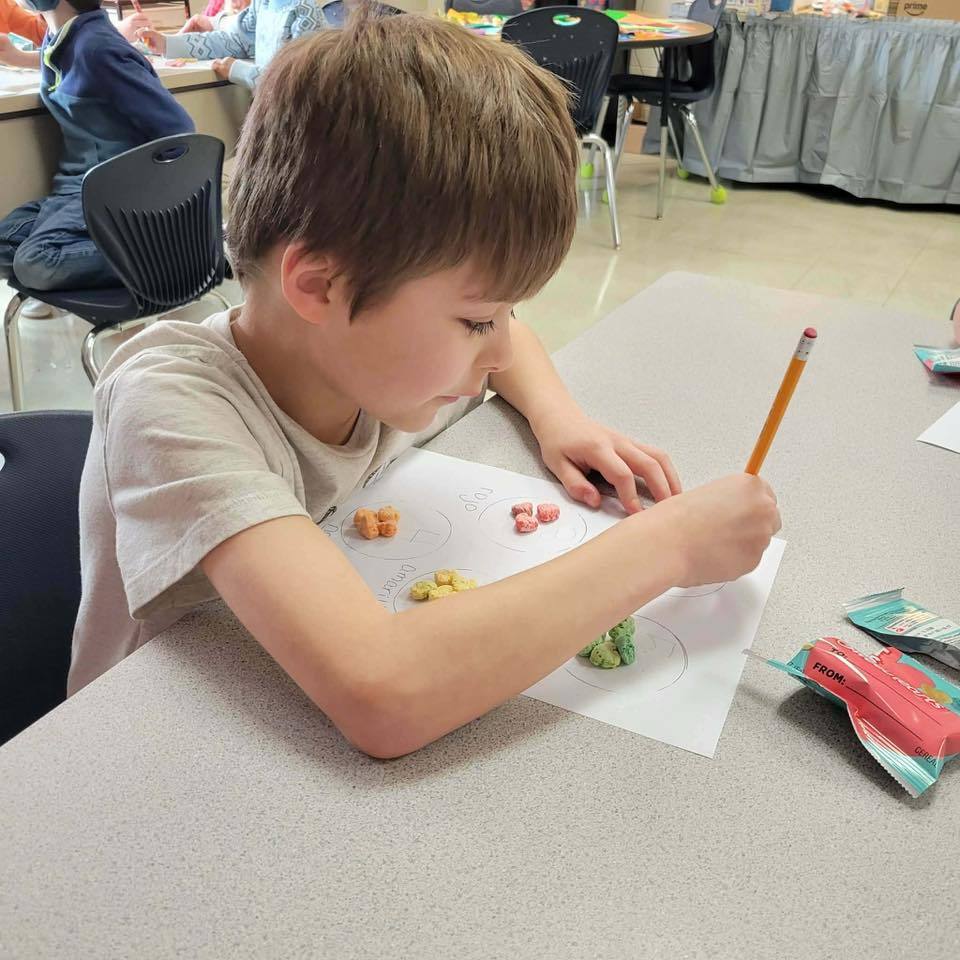 students working on assignment by coloring