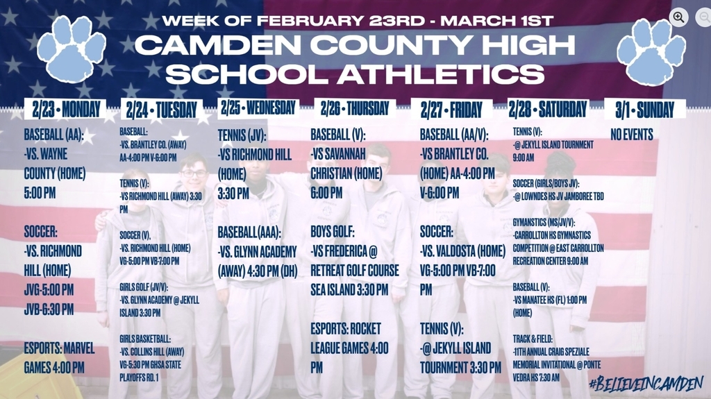 CCHS Athletic Schedule