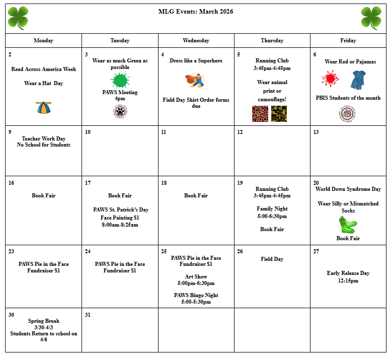 March Calendar