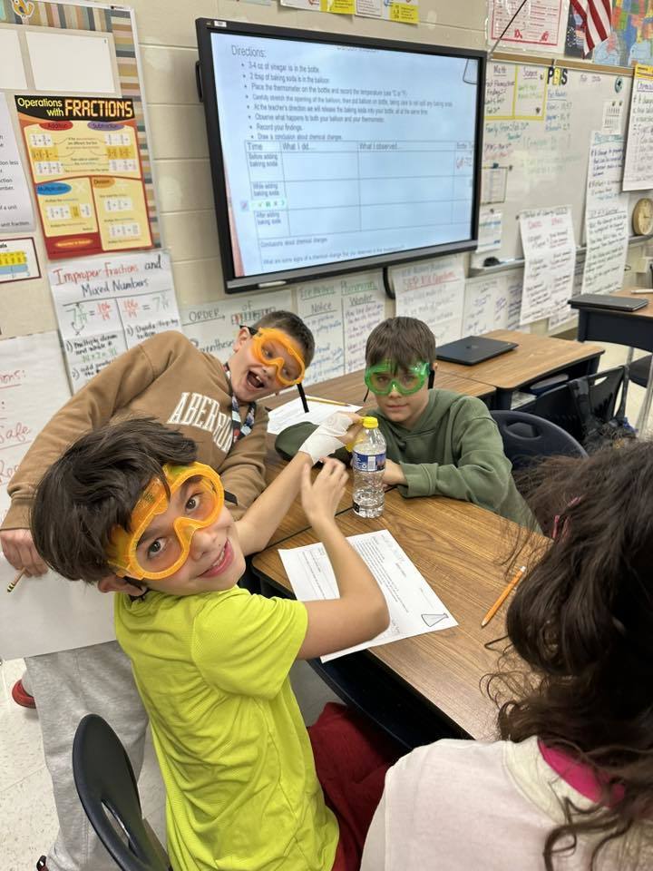 students doing experiment