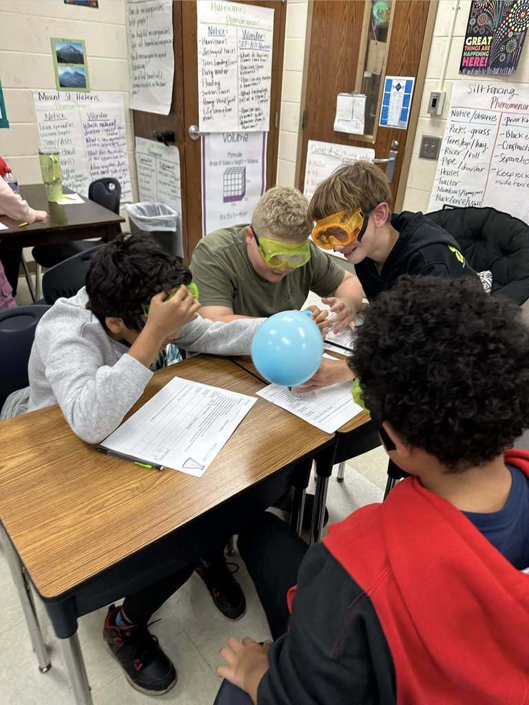 students doing experiment