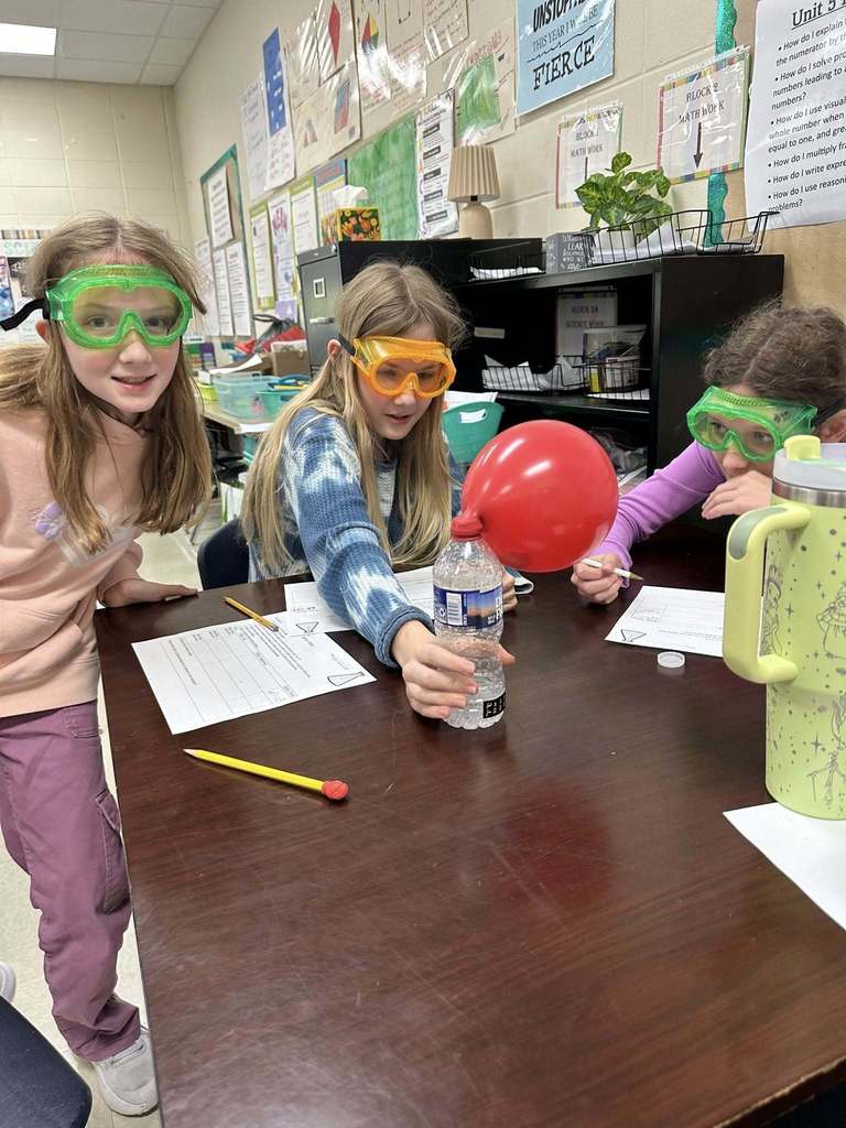 students doing experiment