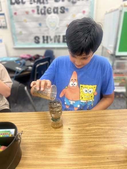 student doing experiment