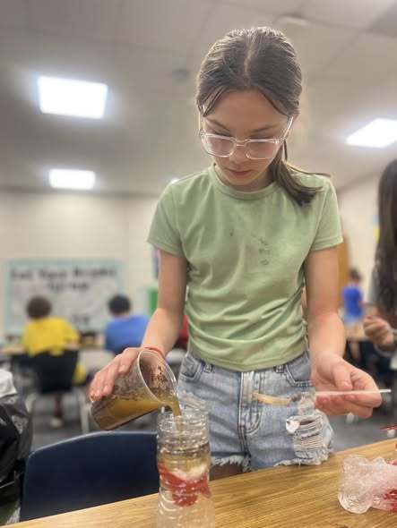 student doing experiment