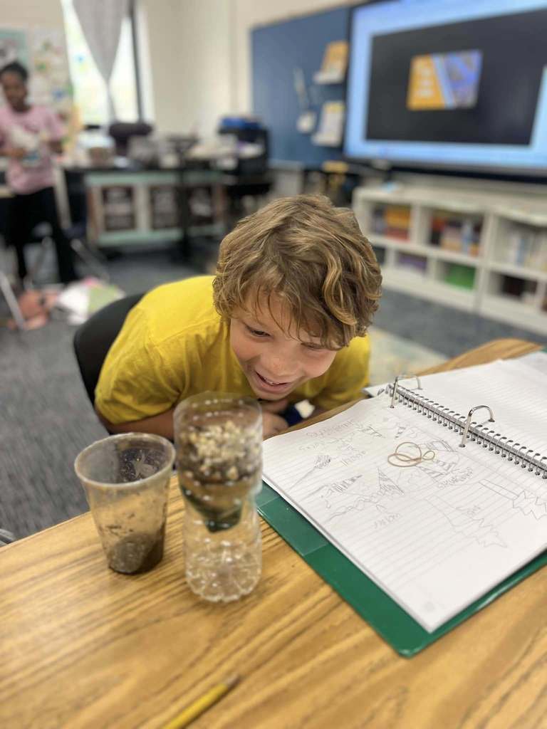 student doing experiment