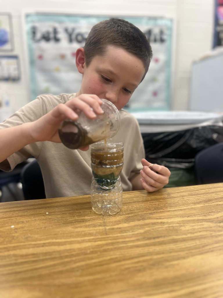 student doing experiment