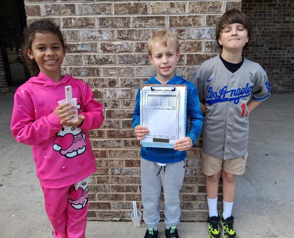 students doing experiment